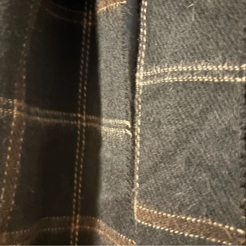 Classic Black and Brown Plaid Fleece Warm Cozy Unisex Scarf One Size
